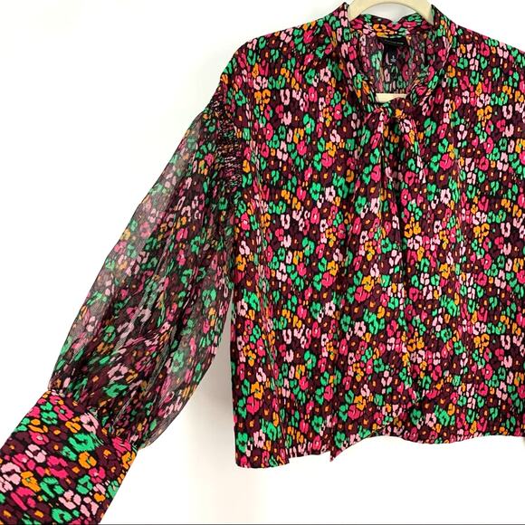 Who What Wear Multi Colored Floral Print Top Women's Size Small - Picture 6 of 8